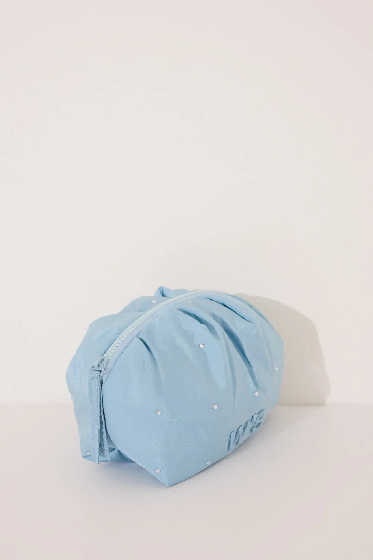 Neceser pequeño acolchado azul medio