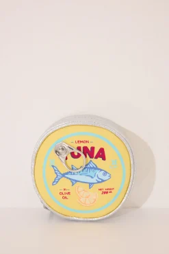 Neceser pequeño tipo lata amarillo