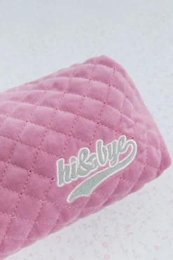 Neceser terciopelo logo bordado rosa