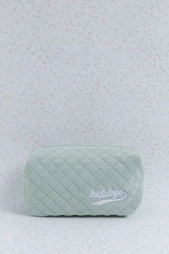 Neceser terciopelo logo bordado verde