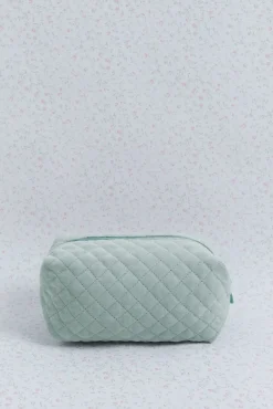 Neceser terciopelo logo bordado verde
