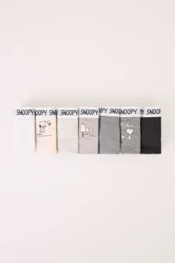 Pack 7 bragas anchas algodón multicolor Snoopy