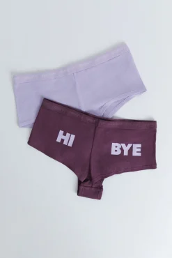 Pack 2 bragas bóxer morado, rosa