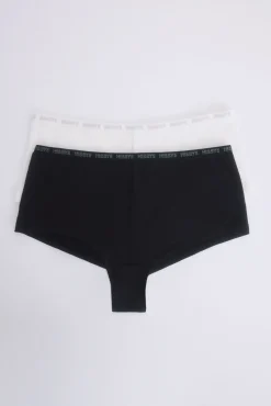 Pack 2 bragas bóxer negro, blanco