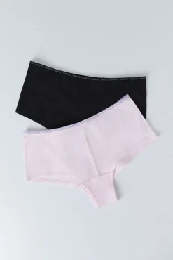 Pack 2 bragas bóxer negro, rosa