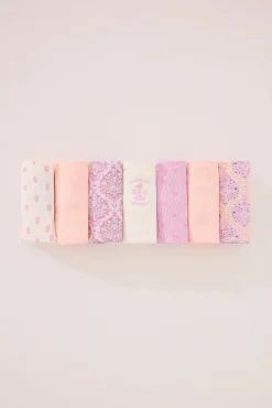 Pack 7 bragas clásicas algodón tonos rosas