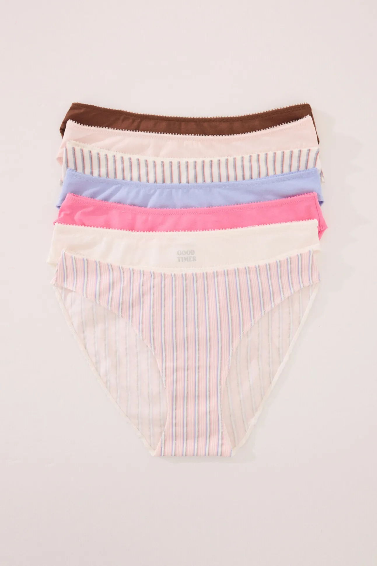 Pack 7 bragas clásicas algodón multicolor glitter
