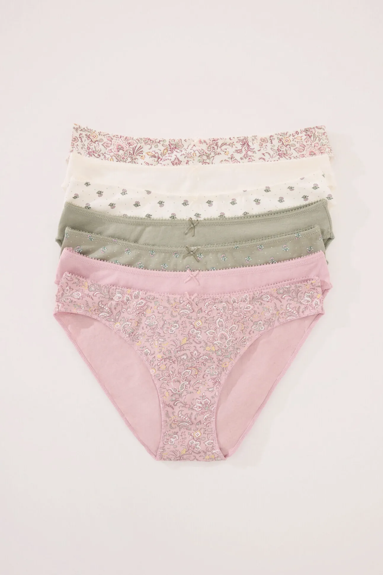 Pack 7 bragas clásicas algodón multicolor estampado