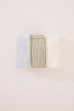 Pack 3 bragas clásicas algodón canalé