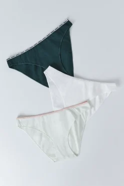 Pack 3 bragas clásicas verde, blanco, verde claro
