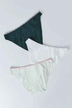 Pack 3 bragas clásicas verde, blanco, verde claro