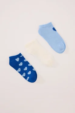 Pack 3 calcetines cortos corazones