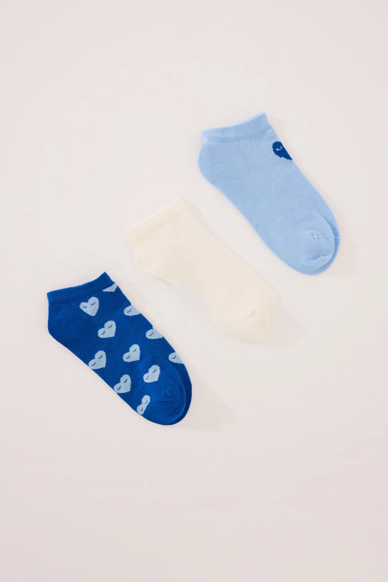 Pack 3 calcetines cortos corazones