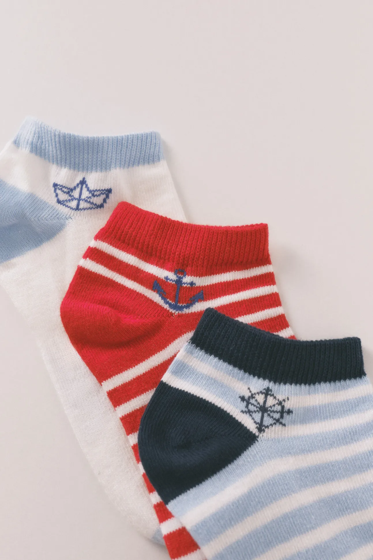 Pack 3 calcetines cortos print marineros