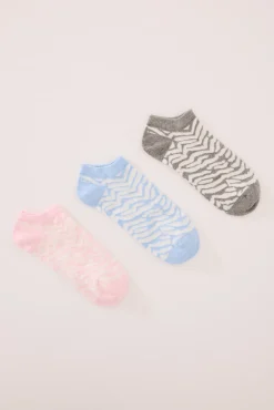 Pack 3 calcetines cortos print cebra