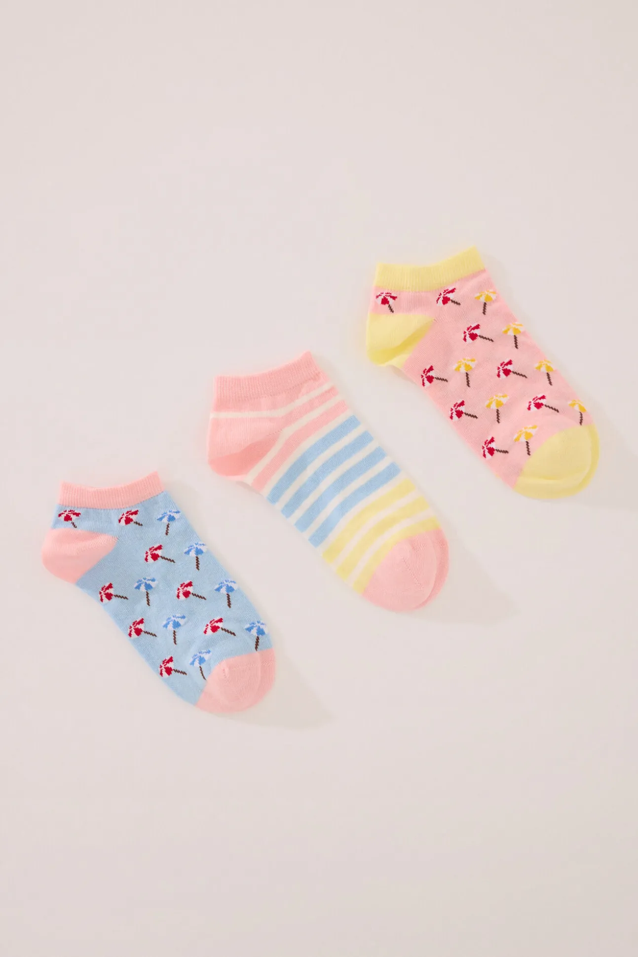 Pack 3 calcetines cortos print playa
