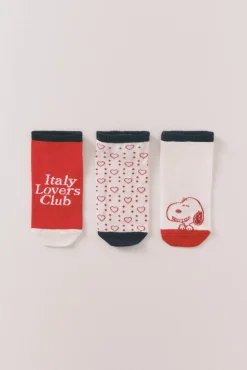Pack 3 calcetines cortos Snoopy