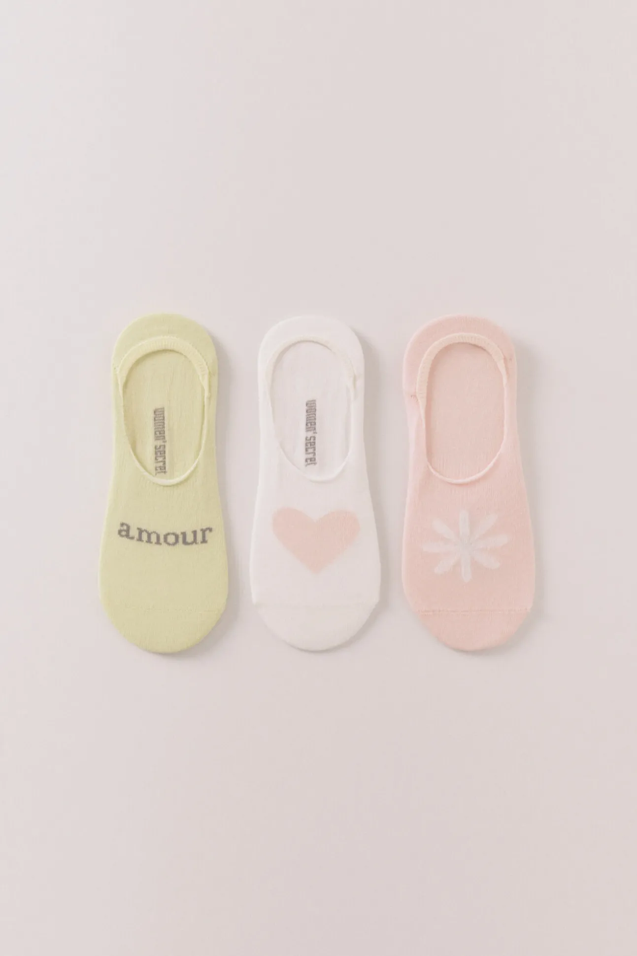 Pack 3 calcetines invisibles print "amour"