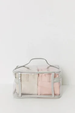 Pack 3 neceseres rosa y beige