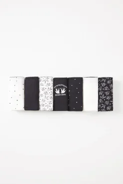 Pack 7 tangas algodón lisas y estampadas B&W