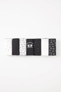 Pack 7 tangas algodón lisas y estampadas B&W