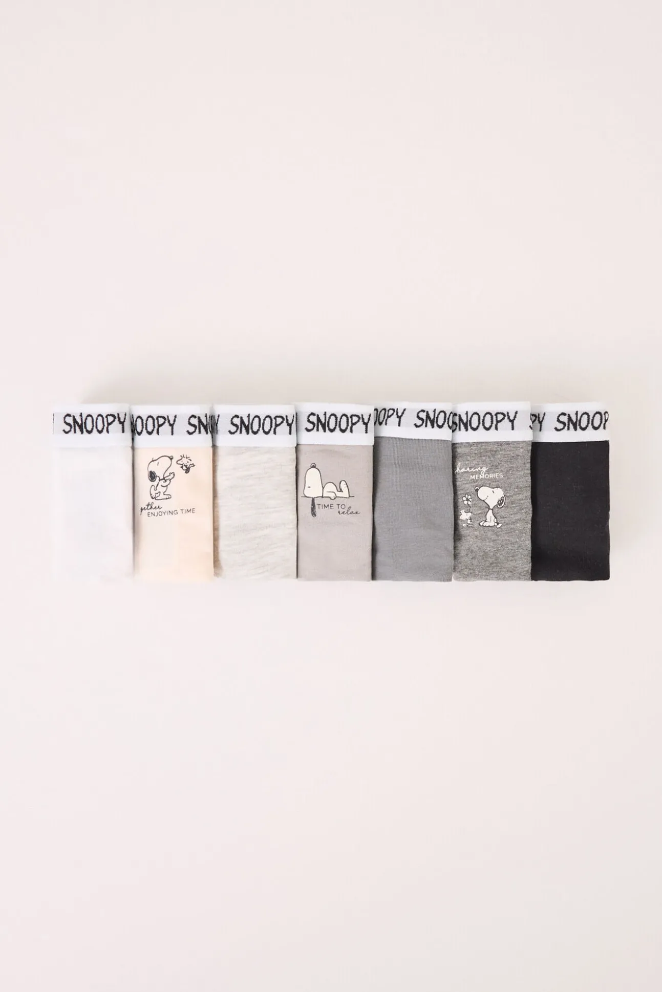 Pack 7 tangas algodón multicolor Snoopy