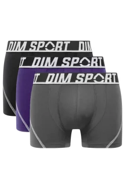 Pack de 3 boxers de deporte de microfibra con malla transpirable DIM