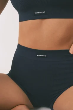 Pantalón corto canalé azul oscuro