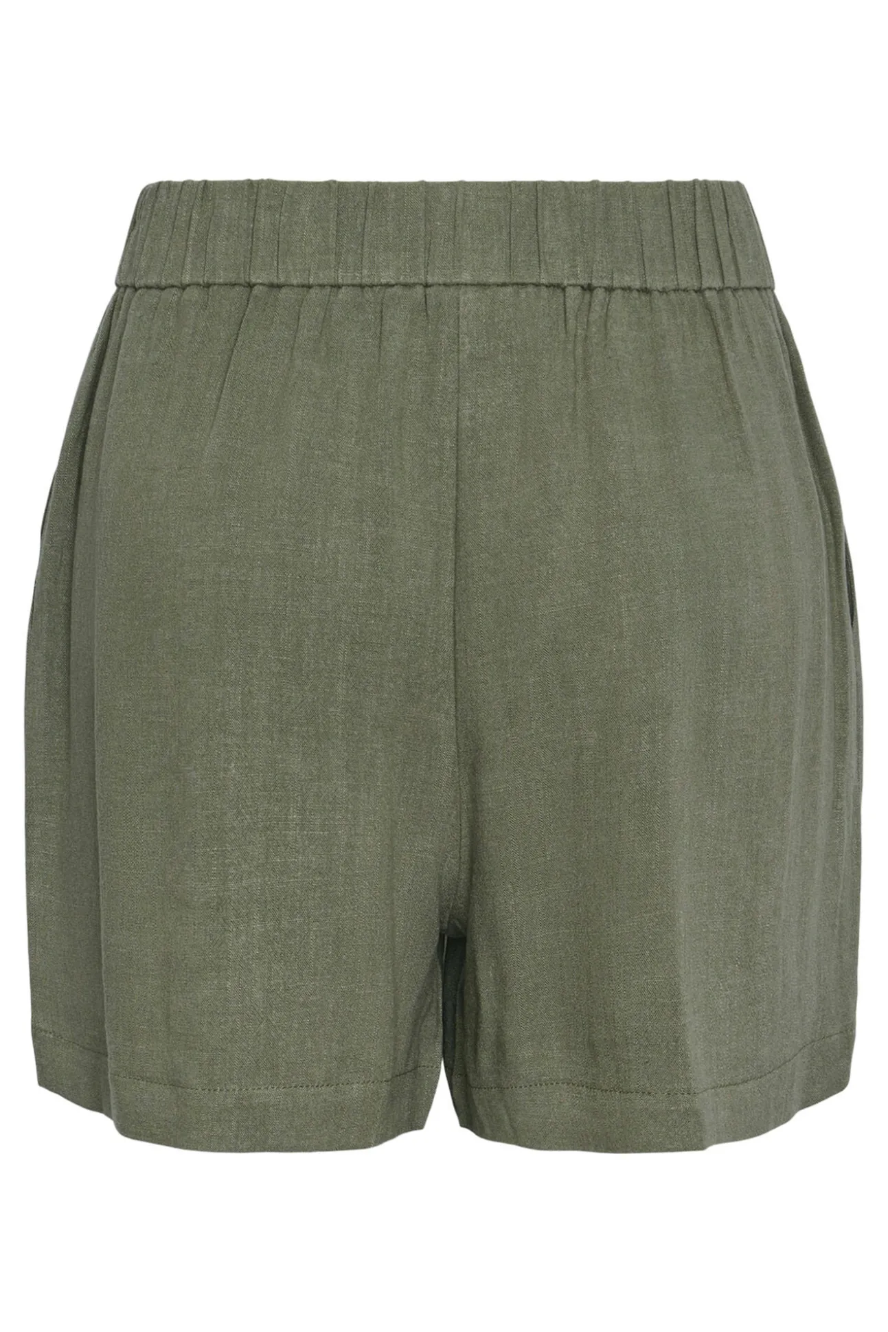Pantalón corto de lino con cintura elástica