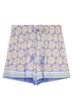 Pantalón corto viscosa estampado azul