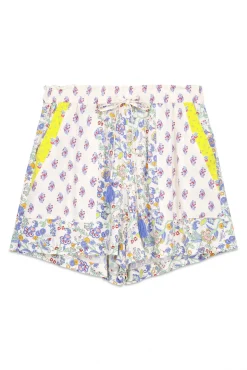 Pantalón corto viscosa patchwork multicolor