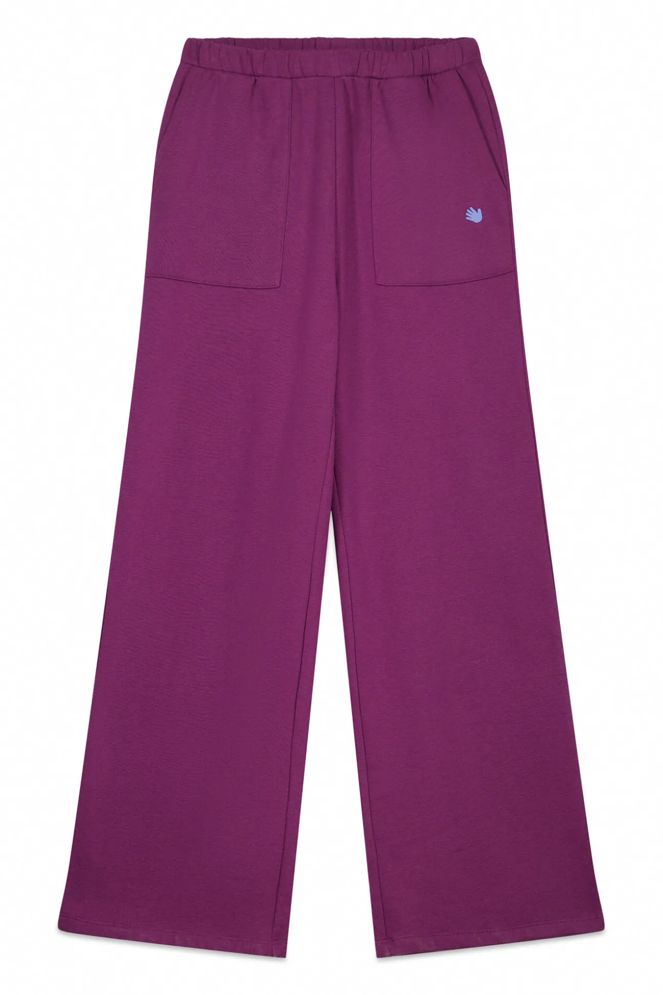 Pantalón flare felpa algodón vino