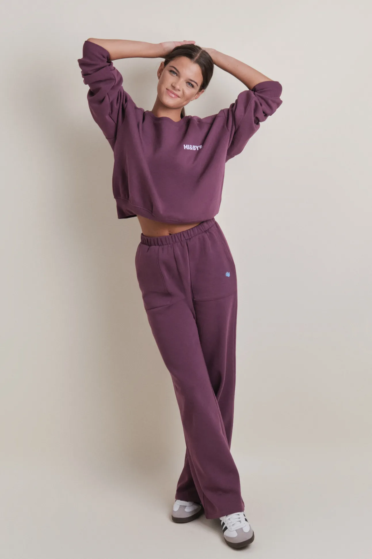 Pantalón flare felpa algodón vino