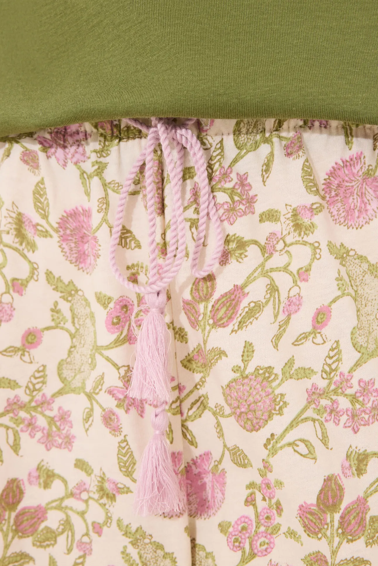 Pantalón largo 100% algodón flores