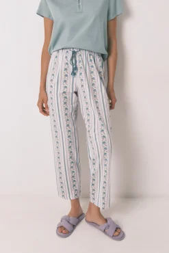 Pantalón largo carrot 100% algodón cenefas