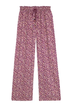 Pantalón largo estampado morado