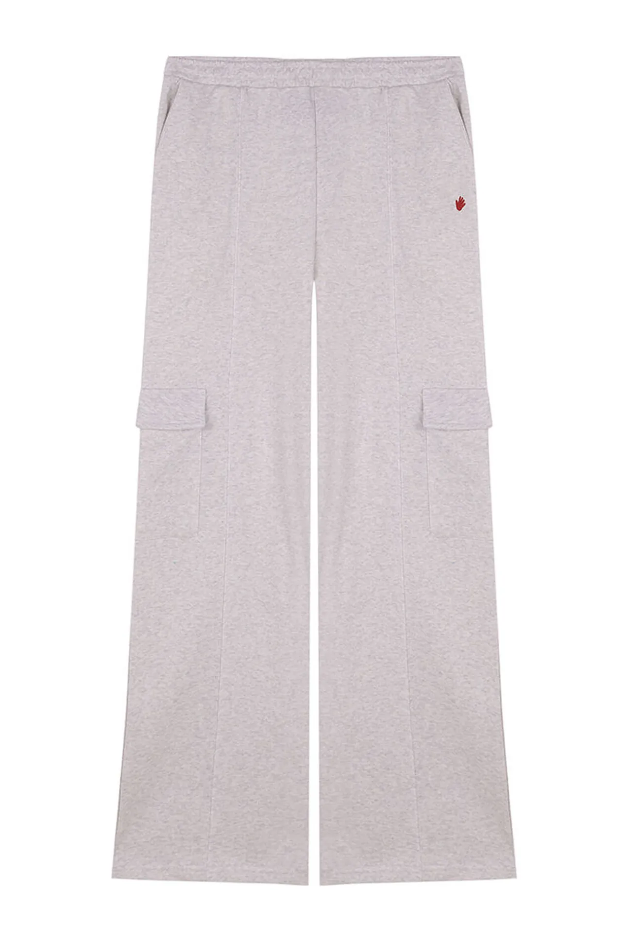 Pantalón largo flare felpa gris