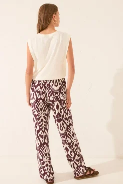Pantalón largo viscosa estampado flores