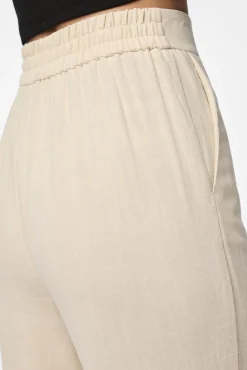 Pantalón lino de mujer fluido con cintura elástica