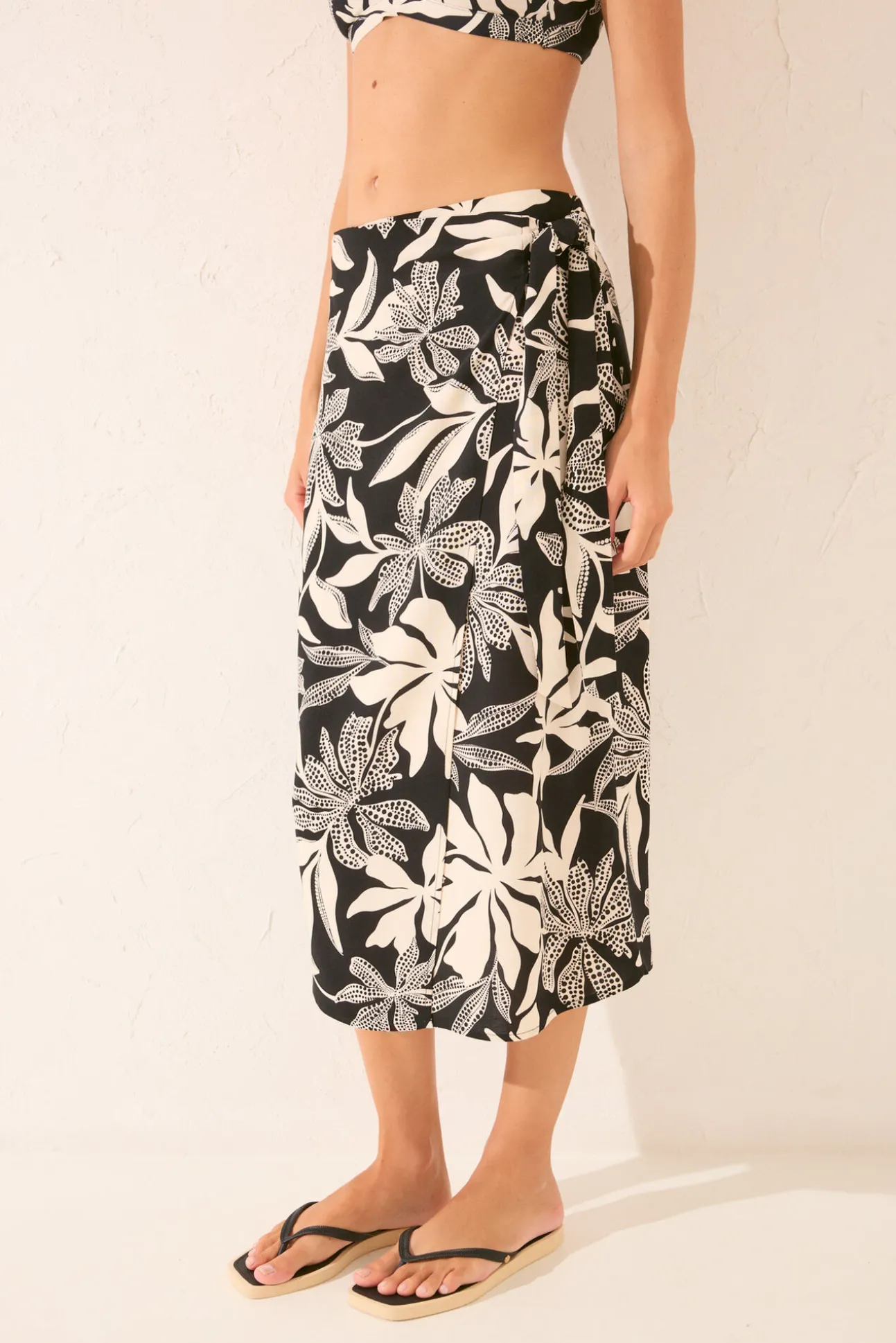 Pareo midi estampado flores