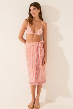 Pareo midi estampado geométrico