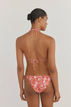 Parte superior bikini triangular estampada