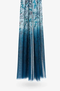 Pañuelo con estampado floral en gradiente