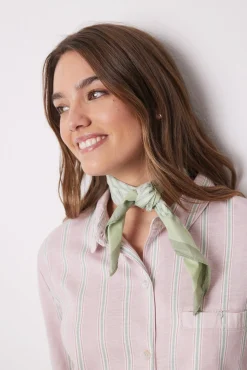 Pañuelo para cuello rayas verde