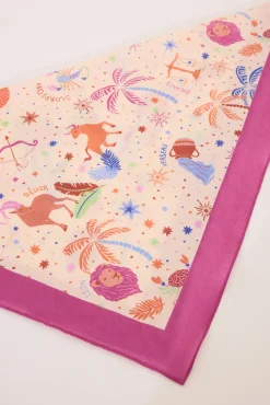 Pañuelo print dibujos lila