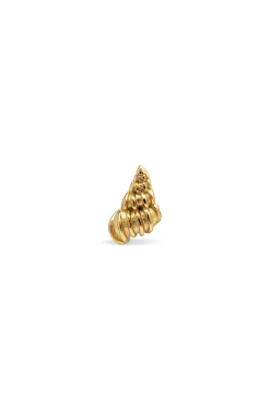 Pendiente Suelto Bali Shell Plata Baño Oro