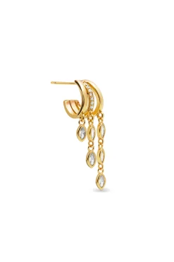 Pendiente Suelto Triple Drip Baño Oro
