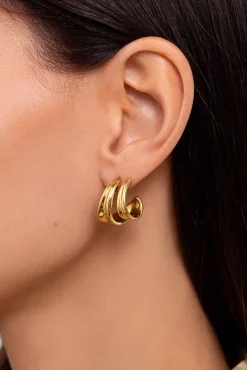 Pendientes Aro Aire Acero Baño Oro