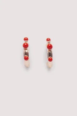 Pendientes bolitas rojas