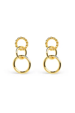 Pendientes Circles Twist Baño Oro